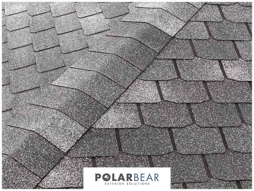 Close up of roof shingles