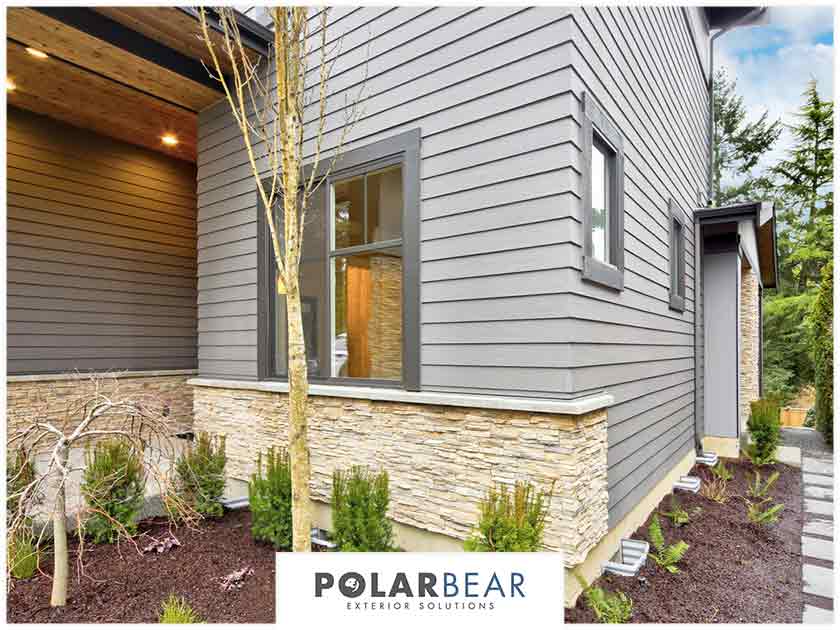 Gray lap siding and trim