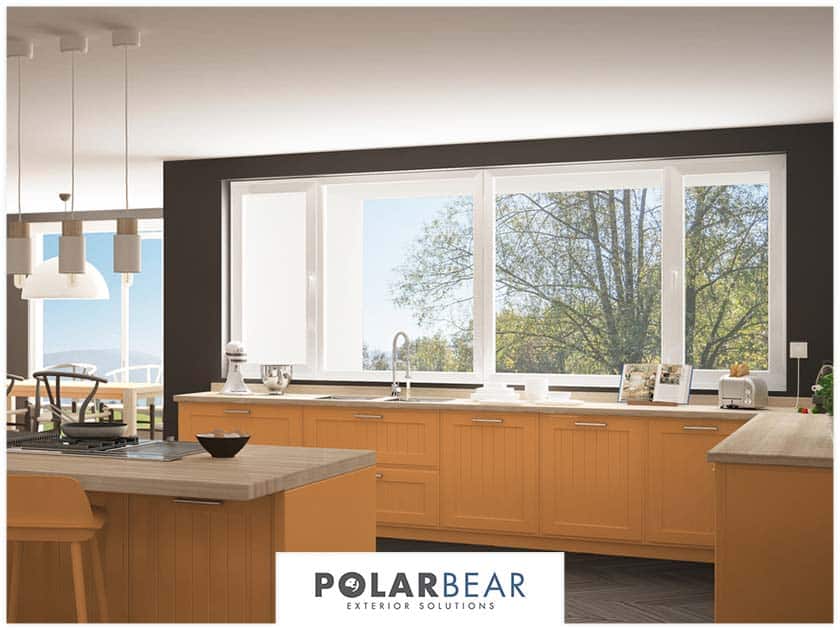 Kitchen with new windows